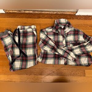 Aerie Red and Green Plaid Pajama Set
